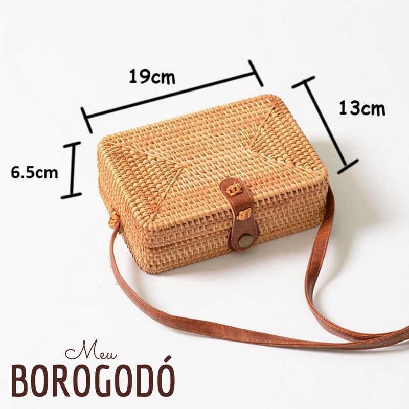 Bolsa de Palha Rattan Retangular