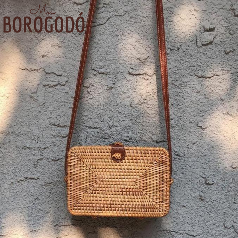 Bolsa de Palha Rattan Retangular