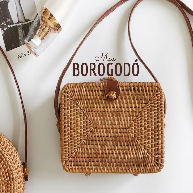 Bolsa de Palha Rattan Retangular