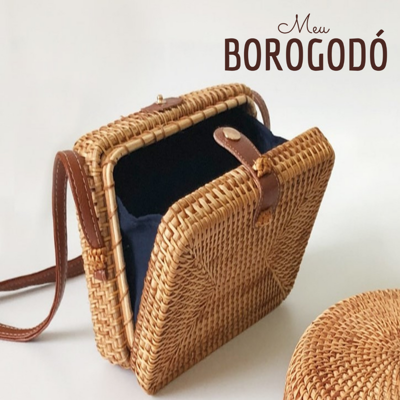 Bolsa de Palha Rattan Retangular